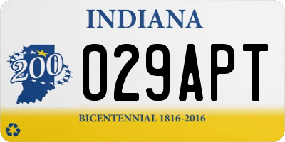 IN license plate 029APT