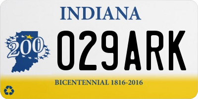 IN license plate 029ARK