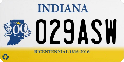 IN license plate 029ASW