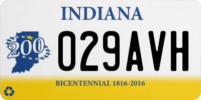 IN license plate 029AVH