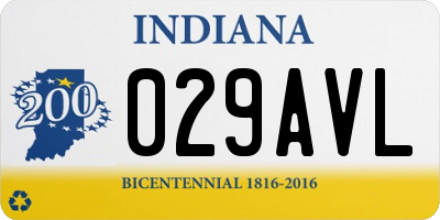 IN license plate 029AVL