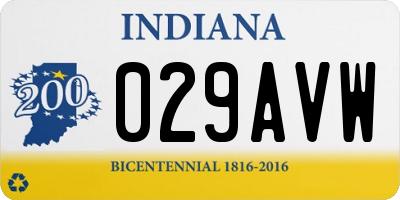 IN license plate 029AVW