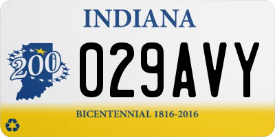 IN license plate 029AVY