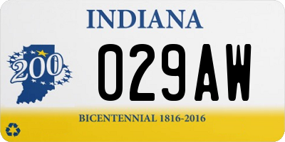 IN license plate 029AW