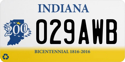 IN license plate 029AWB