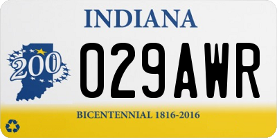 IN license plate 029AWR