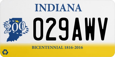 IN license plate 029AWV