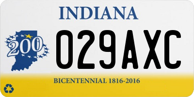 IN license plate 029AXC
