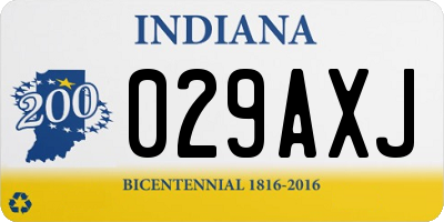 IN license plate 029AXJ