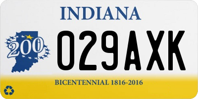 IN license plate 029AXK
