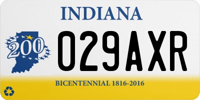 IN license plate 029AXR