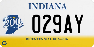 IN license plate 029AY