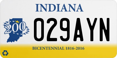 IN license plate 029AYN
