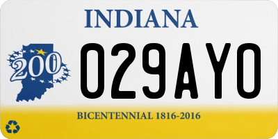 IN license plate 029AYO