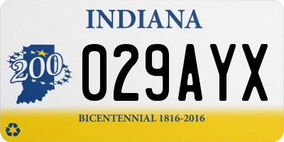IN license plate 029AYX