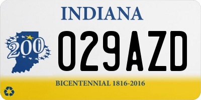 IN license plate 029AZD