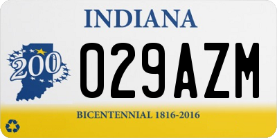 IN license plate 029AZM