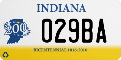 IN license plate 029BA