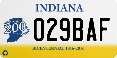 IN license plate 029BAF