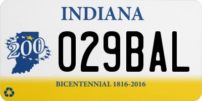 IN license plate 029BAL