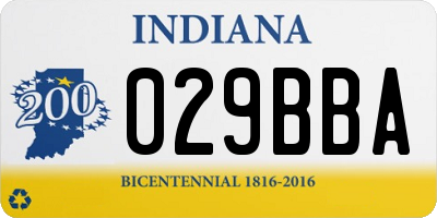IN license plate 029BBA