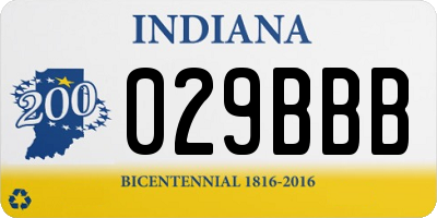 IN license plate 029BBB