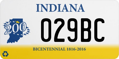 IN license plate 029BC