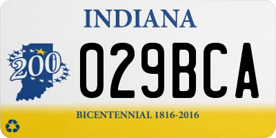 IN license plate 029BCA