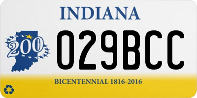 IN license plate 029BCC