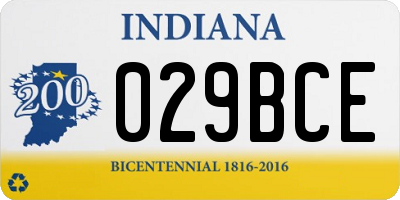 IN license plate 029BCE