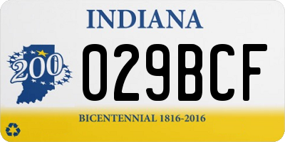 IN license plate 029BCF