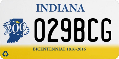 IN license plate 029BCG