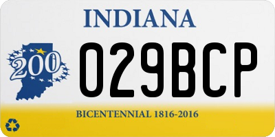 IN license plate 029BCP