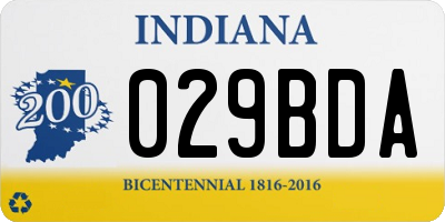 IN license plate 029BDA