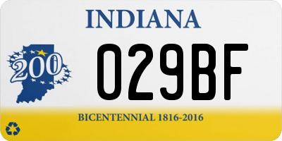 IN license plate 029BF