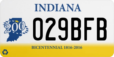 IN license plate 029BFB