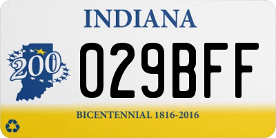 IN license plate 029BFF