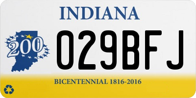 IN license plate 029BFJ