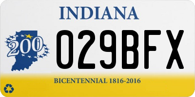 IN license plate 029BFX