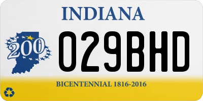 IN license plate 029BHD