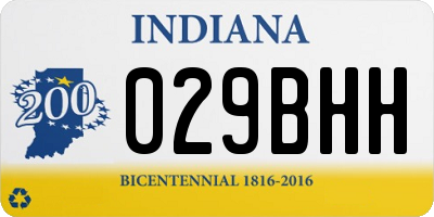 IN license plate 029BHH