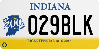 IN license plate 029BLK
