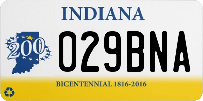 IN license plate 029BNA