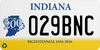 IN license plate 029BNC