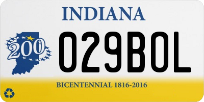 IN license plate 029BOL