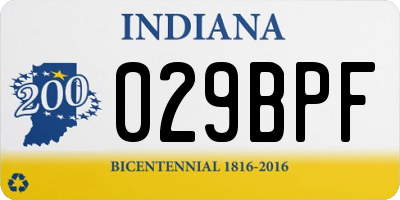 IN license plate 029BPF