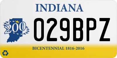 IN license plate 029BPZ