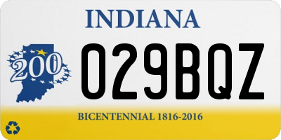 IN license plate 029BQZ