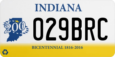 IN license plate 029BRC