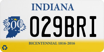 IN license plate 029BRI